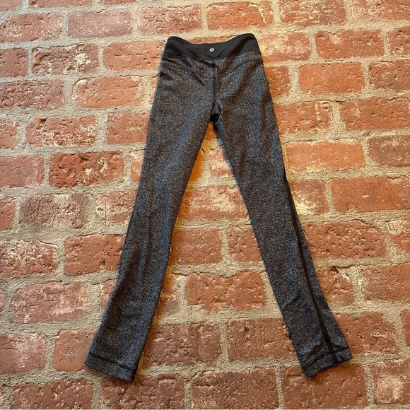 Lululemon Wunder Under Black Gray Herringbone Textured Leggings Women's size 2 - Picture 4 of 16